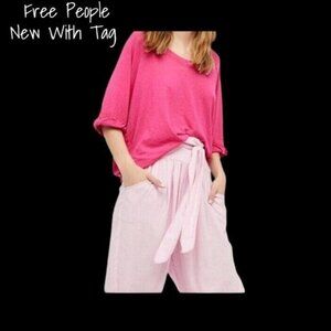 Free People Pink Top Tee Shirt We the Free Size Medium New With Tag